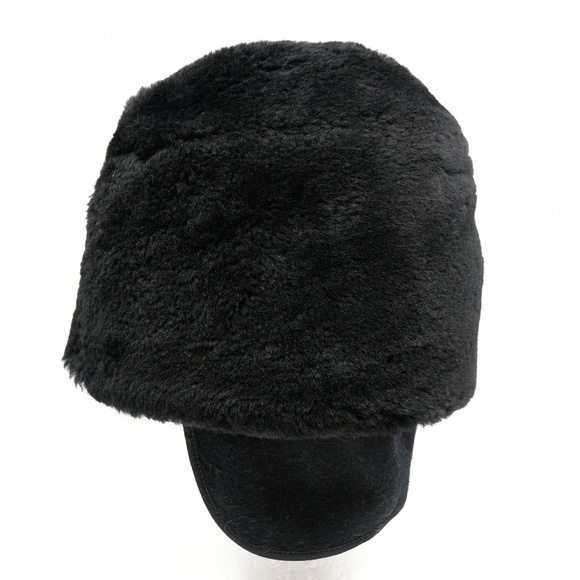 STETSON Vintage Genuine Lambskin Fur Cossack Hat in Black Size L Made in Canada - Picture 9 of 11